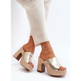 Sandalias de Mujer con Tacón Alto, Dorado Siobhan 9
