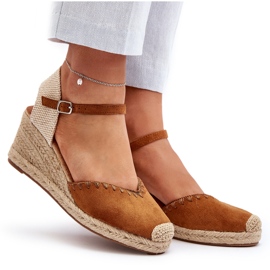 Sandalias De Cuña Alpargatas De Ante Con Trenza Raylin Camel marrón 7