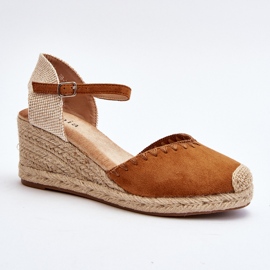 Sandalias De Cuña Alpargatas De Ante Con Trenza Raylin Camel marrón 1