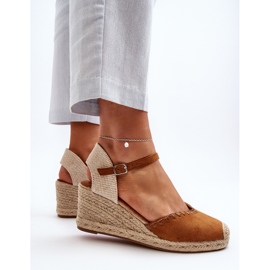 Sandalias De Cuña Alpargatas De Ante Con Trenza Raylin Camel marrón 5