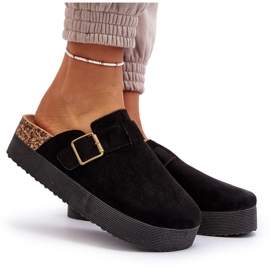 Zuecos con plataforma Jorffia de mujer de color negro 6