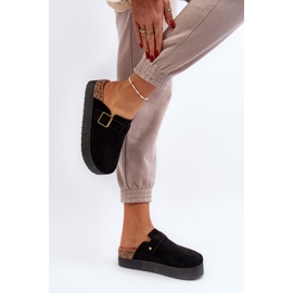 Zuecos con plataforma Jorffia de mujer de color negro 3