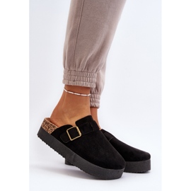 Zuecos con plataforma Jorffia de mujer de color negro 2
