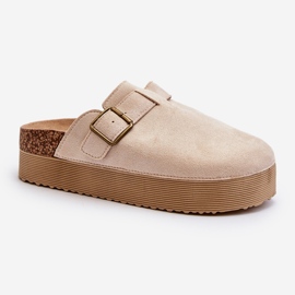 Zuecos Mujer Plataforma Beige Claro Jorffia 1