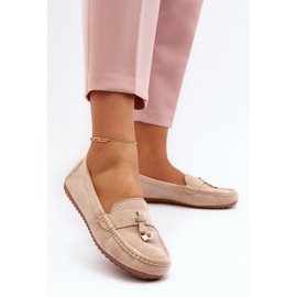 Mocasines Clásicos Mujer Ante Beige Ontala 4
