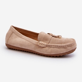 Mocasines Clásicos Mujer Ante Beige Ontala 2