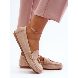 Mocasines Clásicos Mujer Ante Beige Ontala 7