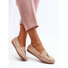 Mocasines Clásicos Mujer Ante Beige Ontala 1