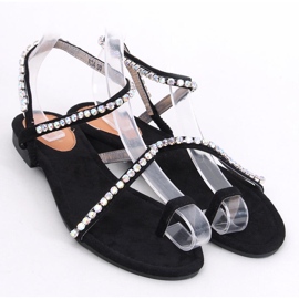 Ayless Chanclas negras con pedrería negro 5