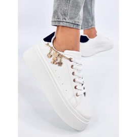 Deportivas con plataforma y colgante Larcome BLANCO/NEGRO 3