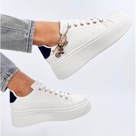 Deportivas con plataforma y colgante Larcome BLANCO/NEGRO 4