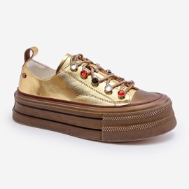 Zapatillas Mujer Plataforma GOE NN2N4055 Dorado 2