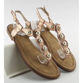 Chanclas con perlas grandes LL-75 Champagne rosado 1