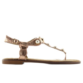 Chanclas con perlas grandes LL-75 Champagne rosado 3