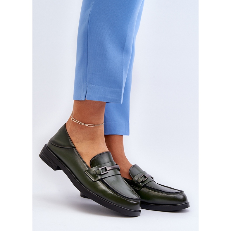 Vinceza Mocasines Mujer Piel Verde Oscuro Nurea 2