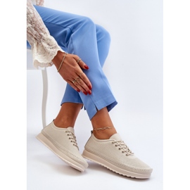 Vinceza Zapatillas Deportivas Mujer Piel Zapatillas Beige Lalnai 1