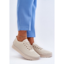 Vinceza Zapatillas Deportivas Mujer Piel Zapatillas Beige Lalnai 4