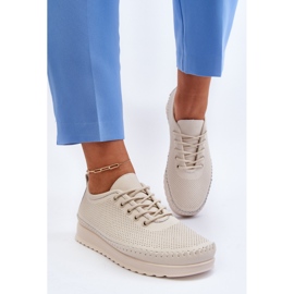Vinceza Zapatillas Deportivas Mujer Piel Zapatillas Beige Lalnai 6