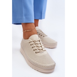 Vinceza Zapatillas Deportivas Mujer Piel Zapatillas Beige Lalnai 7