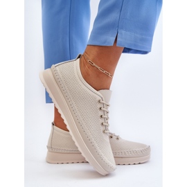 Vinceza Zapatillas Deportivas Mujer Piel Zapatillas Beige Lalnai 9