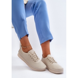 Vinceza Zapatillas Deportivas Mujer Piel Zapatillas Beige Lalnai 2