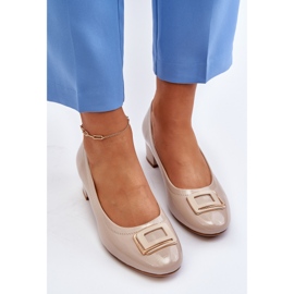 Vinceza Salón de charol con bloque y adorno, Beige Enollia 4