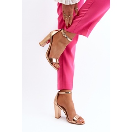 Sandalias de tacón alto Thakko en oro rosa dorado 4
