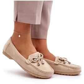Mocasines mujer de ante con decoración, Beige Daphikaia 7