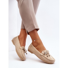 Mocasines mujer de ante con decoración, Beige Daphikaia 5