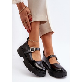 Zapatos Mujer Charol con Hebilla Decorativa, Negro Lindnessa 2