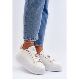 Zapatillas Mujer Plataforma Con Adornos Blanco Herbisa 2