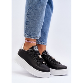 Zapatillas Mujer Plataforma Con Adornos, Negro Herbisa 3