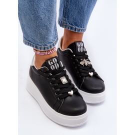 Zapatillas Mujer Plataforma Con Adornos, Negro Herbisa 6