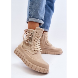 Zapatillas altas de mujer Beige Wonise con plataforma enorme 3