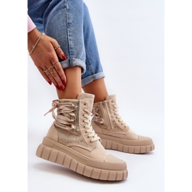 Zapatillas altas de mujer Beige Wonise con plataforma enorme 6