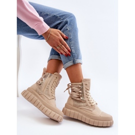 Zapatillas altas de mujer Beige Wonise con plataforma enorme 7