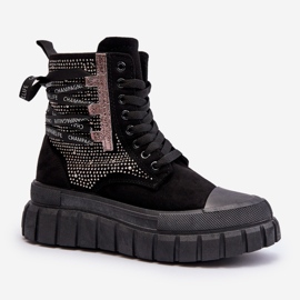 Zapatillas altas de mujer con plataforma enorme, negro Wonise 3