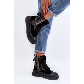 Zapatillas altas de mujer con plataforma enorme, negro Wonise 7
