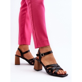 Sandalias de Mujer con Tacón Alto Negro Opifiana 7