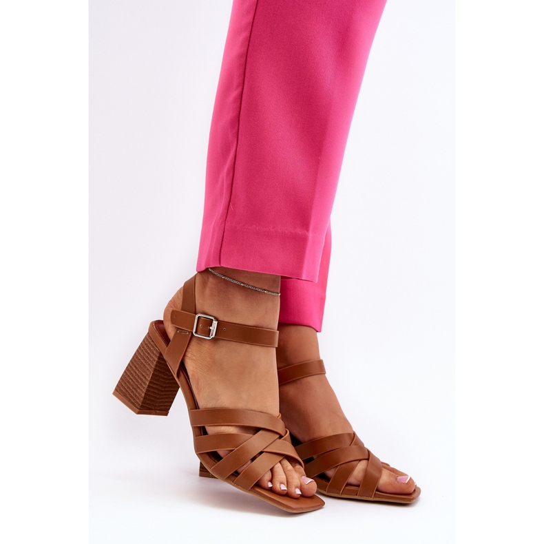 Sandalias de Mujer con Tacón Alto Camel Opifiana marrón 2 Sandalias de Mujer con Tacón Alto Camel Opifiana marrón 2