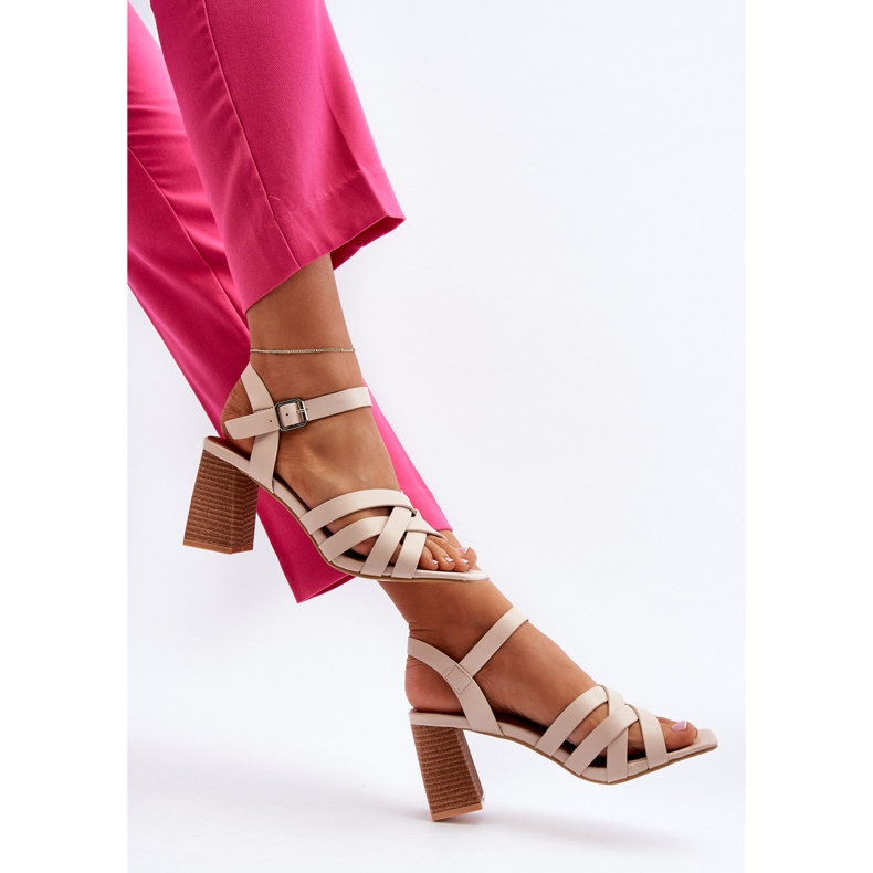 Sandalias de Mujer con Tacón Alto Beige Opifiana 1