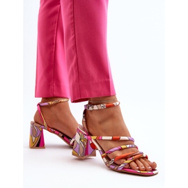 Sandalias estampadas con tacón alto Jenglla morado violeta 8