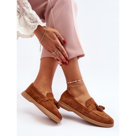 Mocasines camel de ante para mujer de Dansitu marrón 7