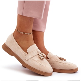 Mocasines Mujer Ante Beige Dansitu 12