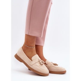 Mocasines Mujer Ante Beige Dansitu 5
