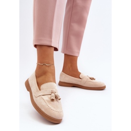 Mocasines Mujer Ante Beige Dansitu 6