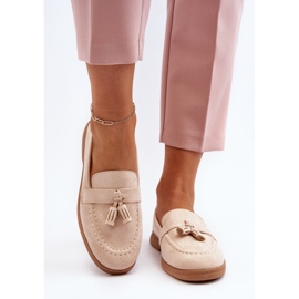 Mocasines Mujer Ante Beige Dansitu 11