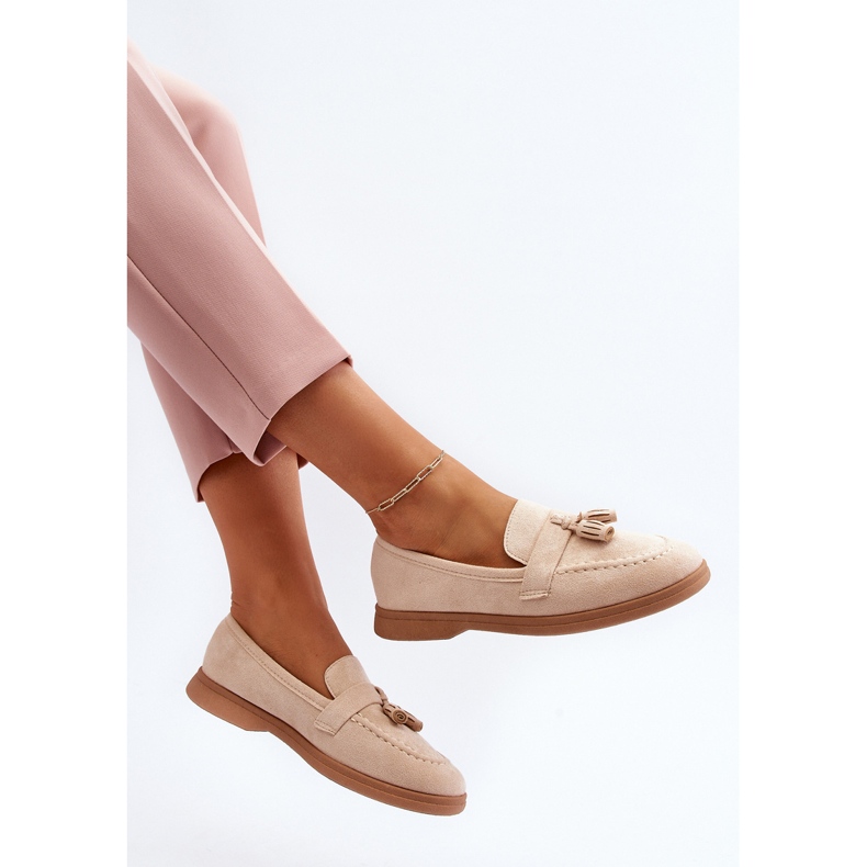 Mocasines Mujer Ante Beige Dansitu 1