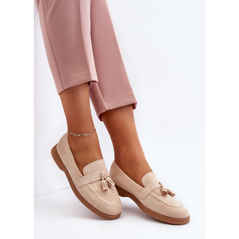 Mocasines Mujer Ante Beige Dansitu 2