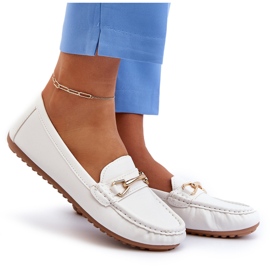 Mocasines Clásicos De Mujer Con Decoración, Blanco Ainslee 12